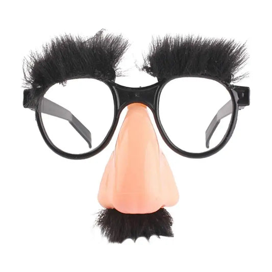 Big Nose Disguise Glasses with Eyebrows & Mustache – Novelty Halloween Prank Photo Booth Prop (Black)
