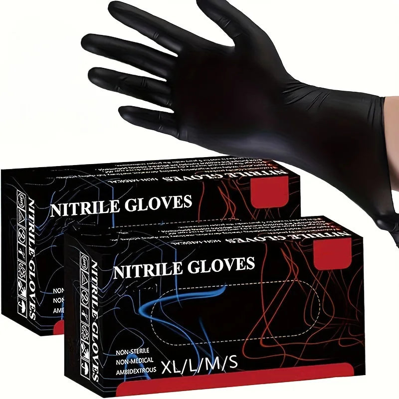 20/50/100PCS Disposable Black Nitrile Gloves for Household Use Latex Free Powder Free Cleaning Gloves Tattoo Hairdressing Too