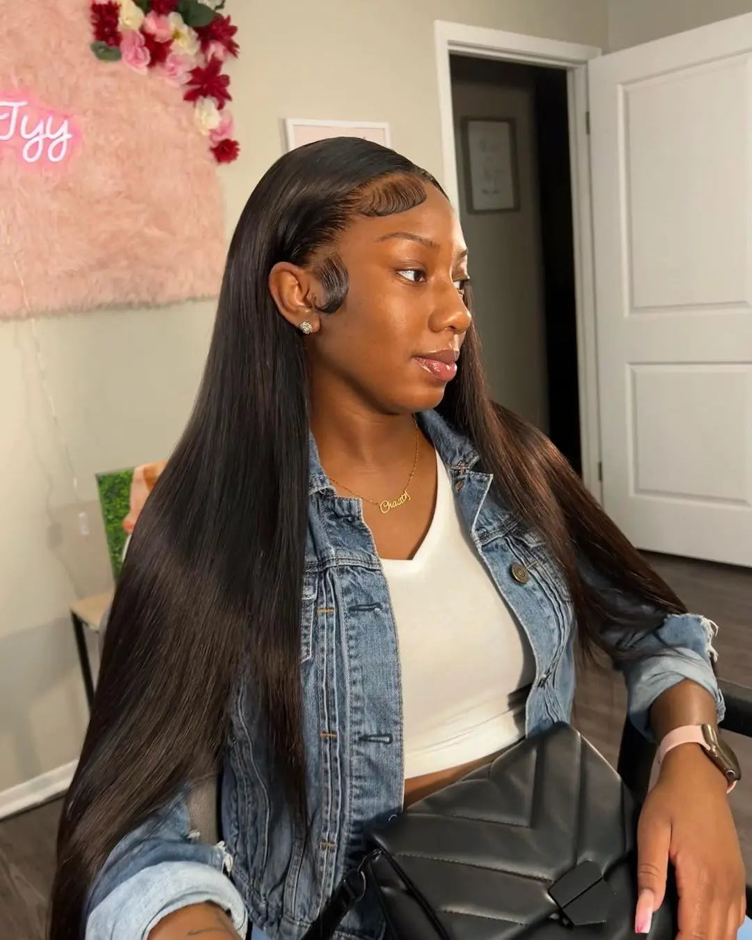 Bone Straight Lace Front Human Hair Wig