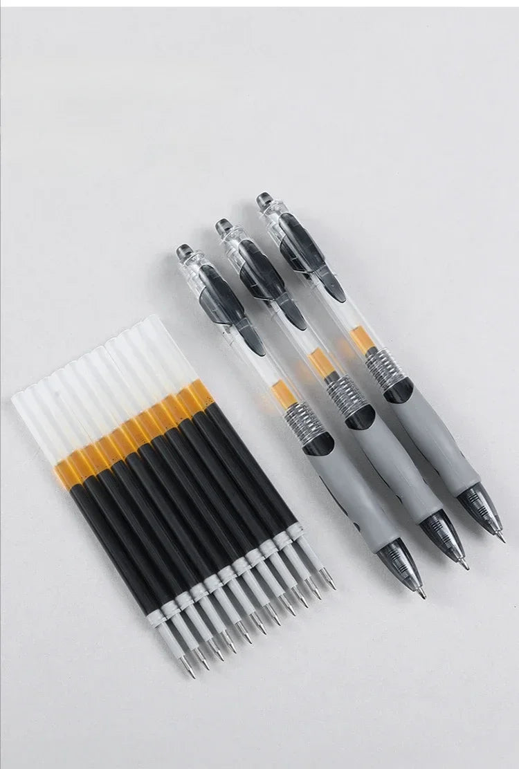 13/30pcs Retractable Gel Pens Set Black/Red/Blue Ink Ballpoint for Writing Refills Office Accessories School Supplies Station