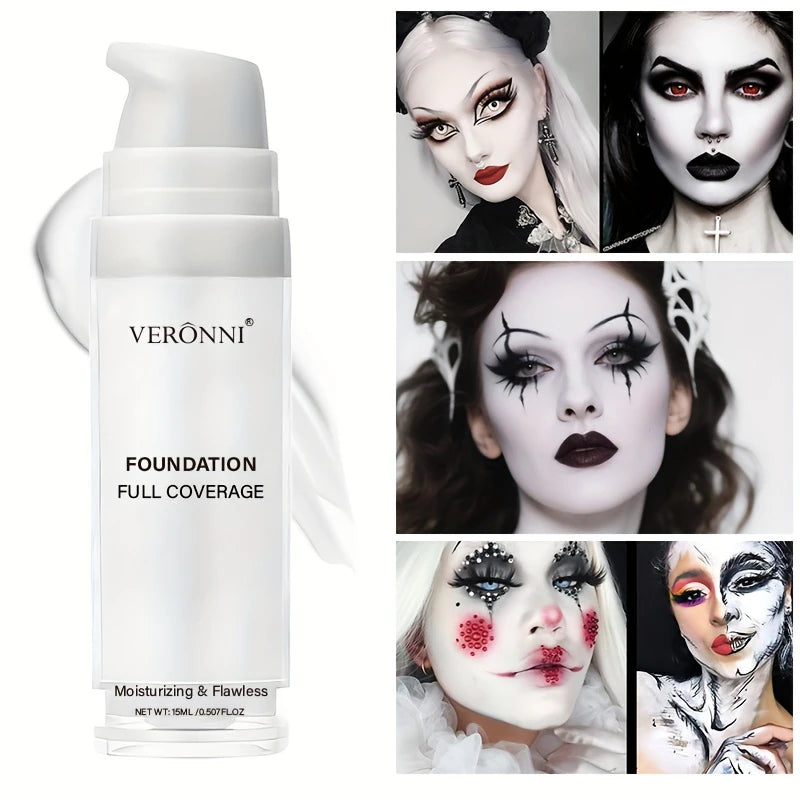 Pure White Liquid Foundation for COS Stage Makeup Long-lasting Concealer Mixable Pure White Foundation Adjuster Lighten&Brigh