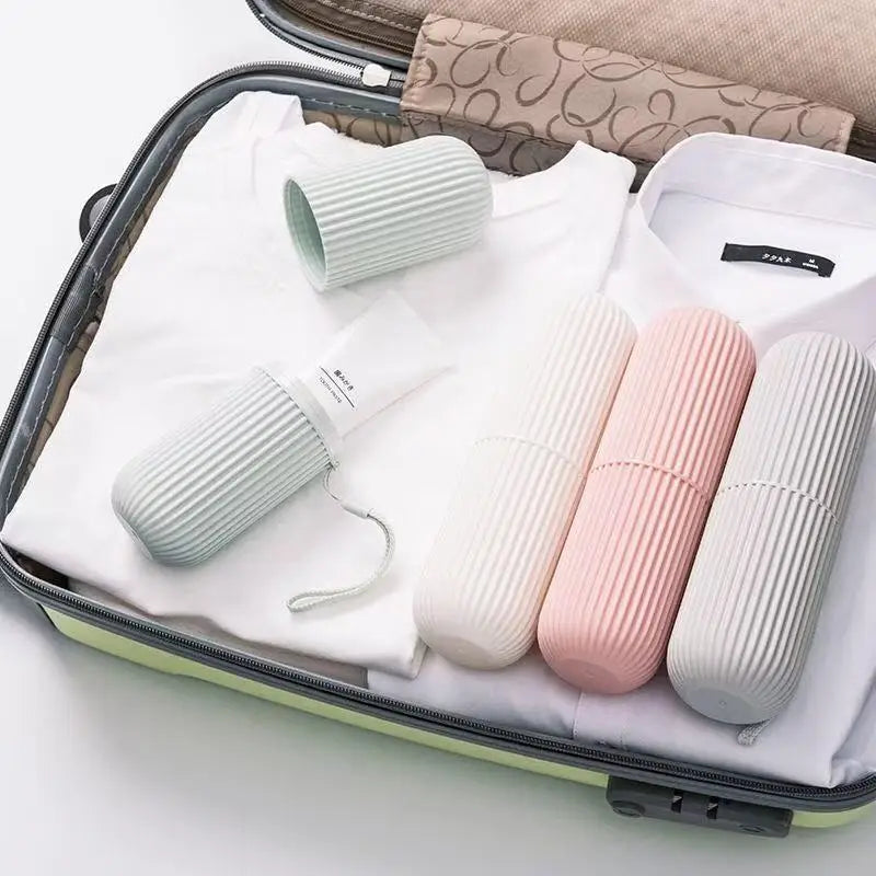 Portable Toothpaste Toothbrush Protect Holder Case Travel Camping Storage Box Organizer Travel Toiletries Storage Cup New Cre