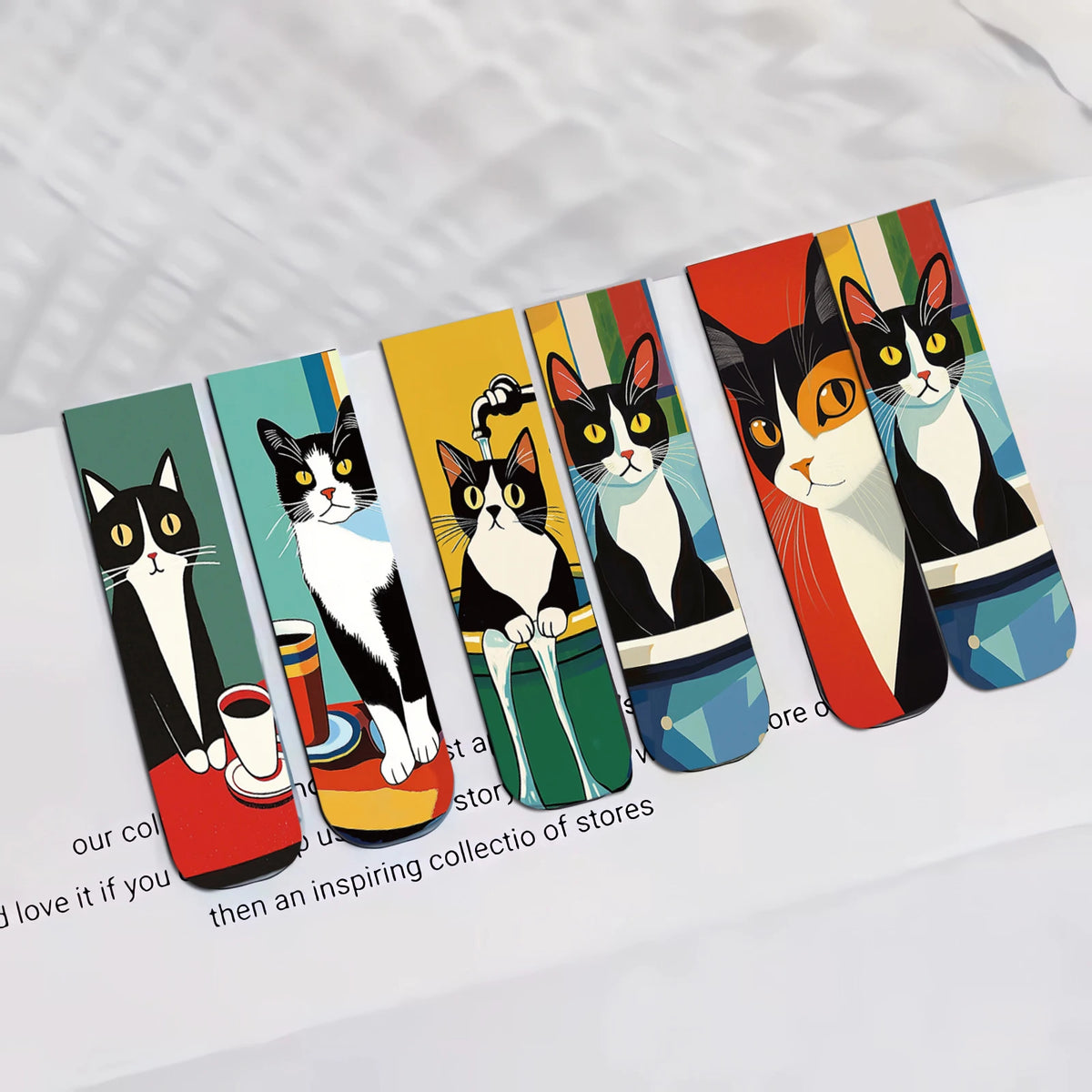 Cat Magnetic Bookmarks – 5pcs Cute Page Clip Holders for Books, Planners & Notebooks (Cat Lover Gift)
