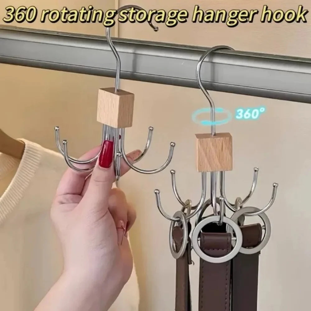 360°Rotating Belt Hanger Hook Durable Belts Rack Organizer for Belts Scarves Bras Ties Home Dorm Storage Hanger Closet Organi