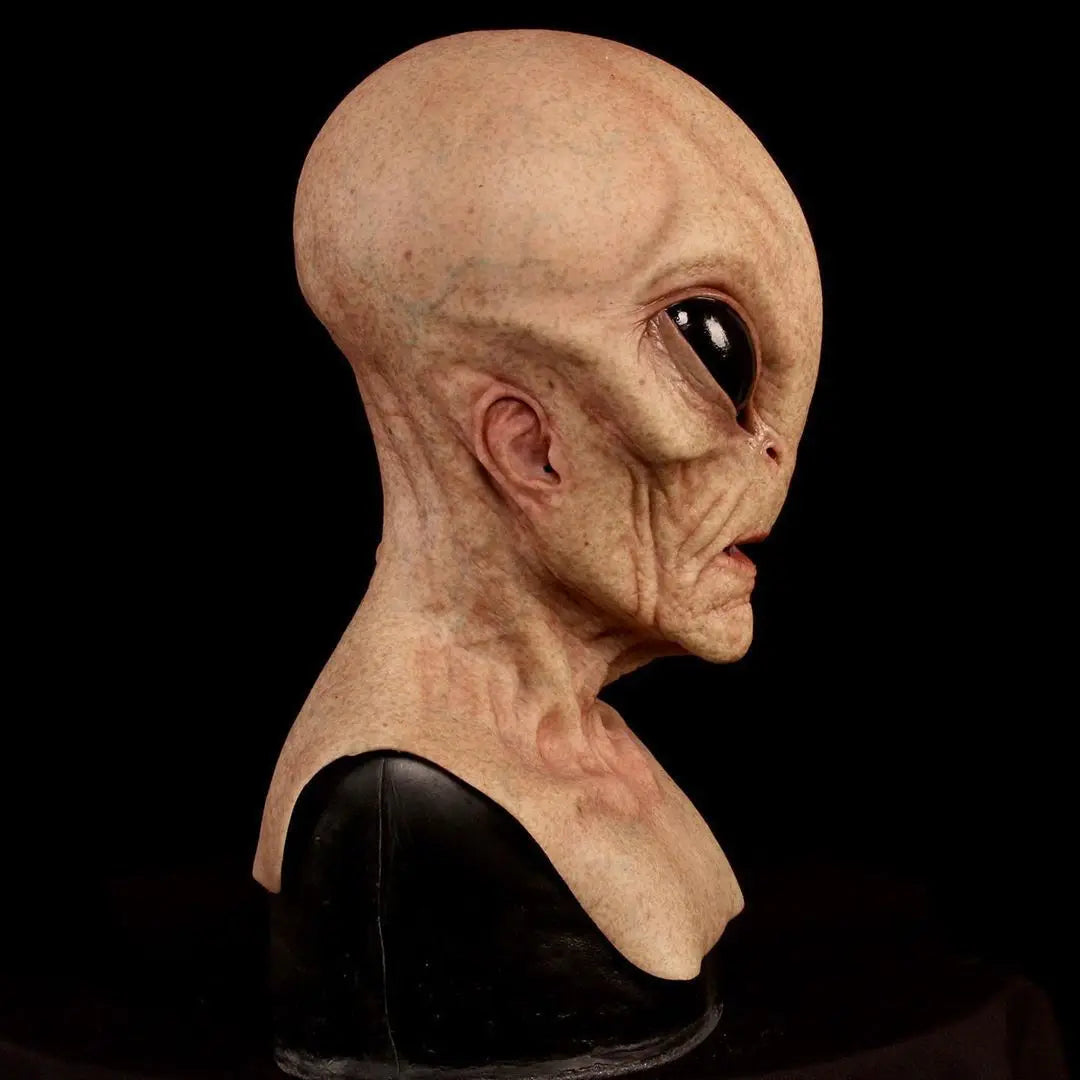 Halloween Alien UFO Skull Latex Mask – Horror Sci-Fi Cosplay Helmet for Carnival, Costume & Dress-Up Parties (6 Designs)