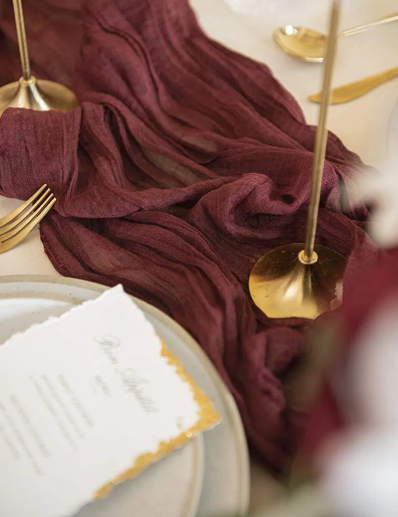 Wrinkle Cheesecloth Table Runner - Wedding & Holiday Decor
