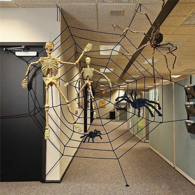 Giant Poseable Plush Spider – Halloween Decoration & Prank Prop for Indoor & Outdoor Haunted House (8 Sizes: 30cm–200cm)