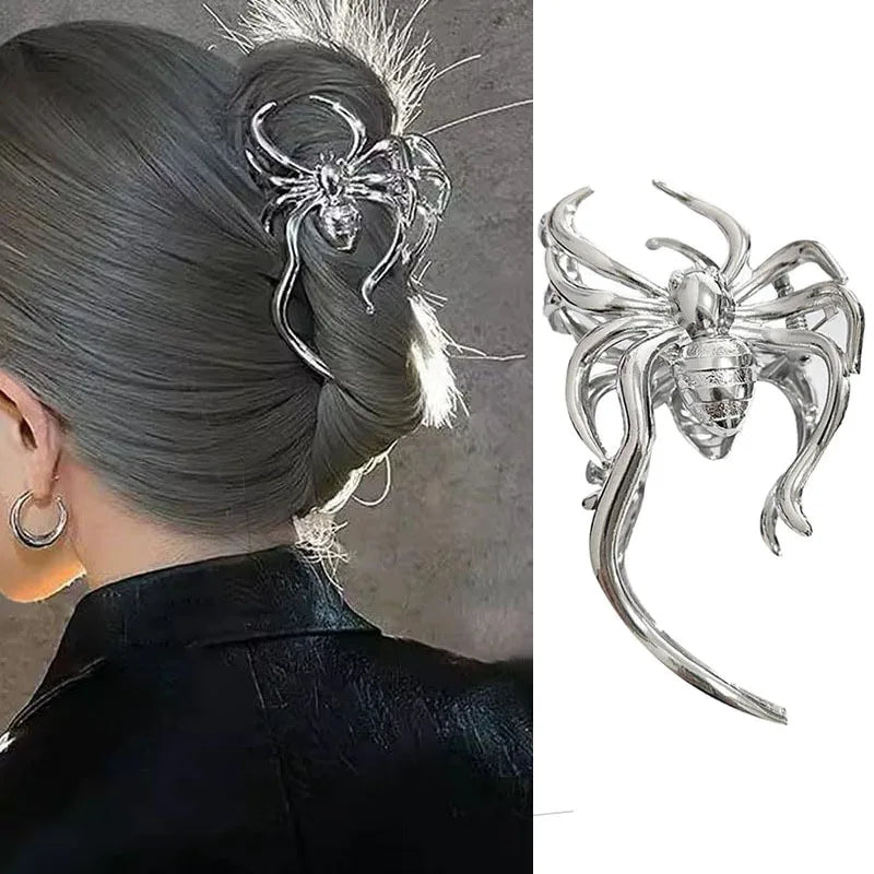 Gothic Spider Hair Claw Clips – Strong Hold Metal Shark Clamps for Halloween, Punk & Everyday Styling (24 Styles)