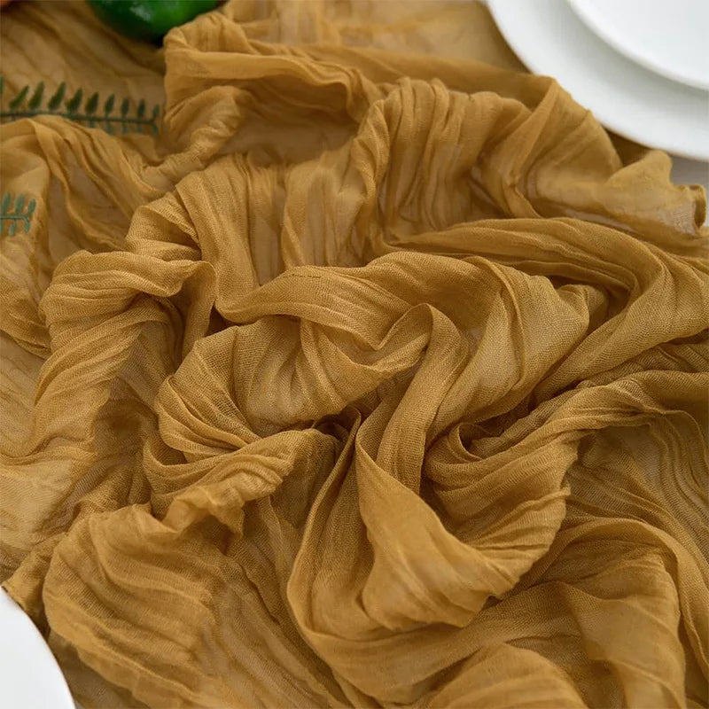 Wrinkle Cheesecloth Table Runner - Wedding & Holiday Decor