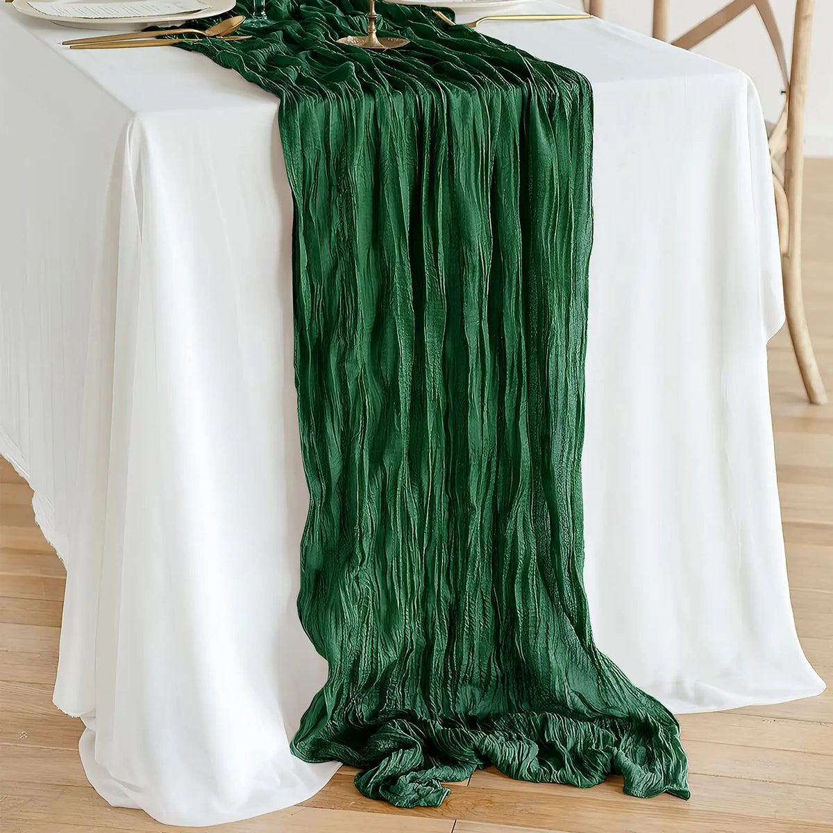 Wrinkle Cheesecloth Table Runner - Wedding & Holiday Decor