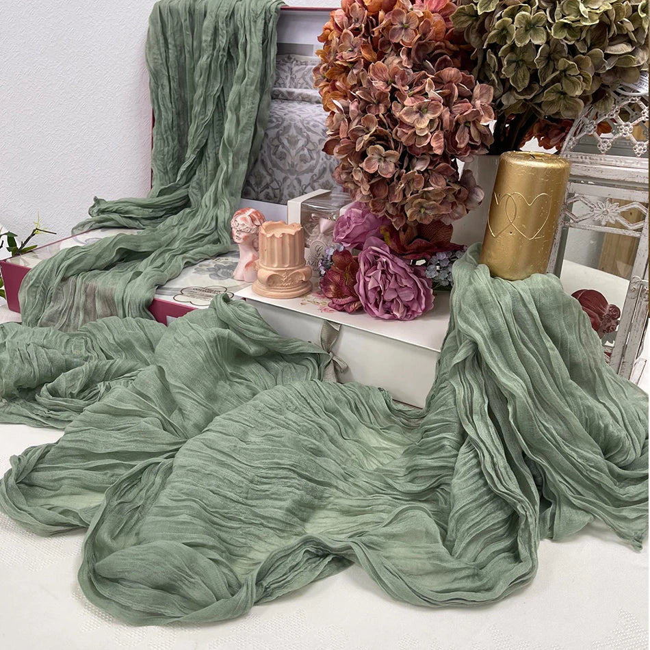 Wrinkle Cheesecloth Table Runner - Wedding & Holiday Decor