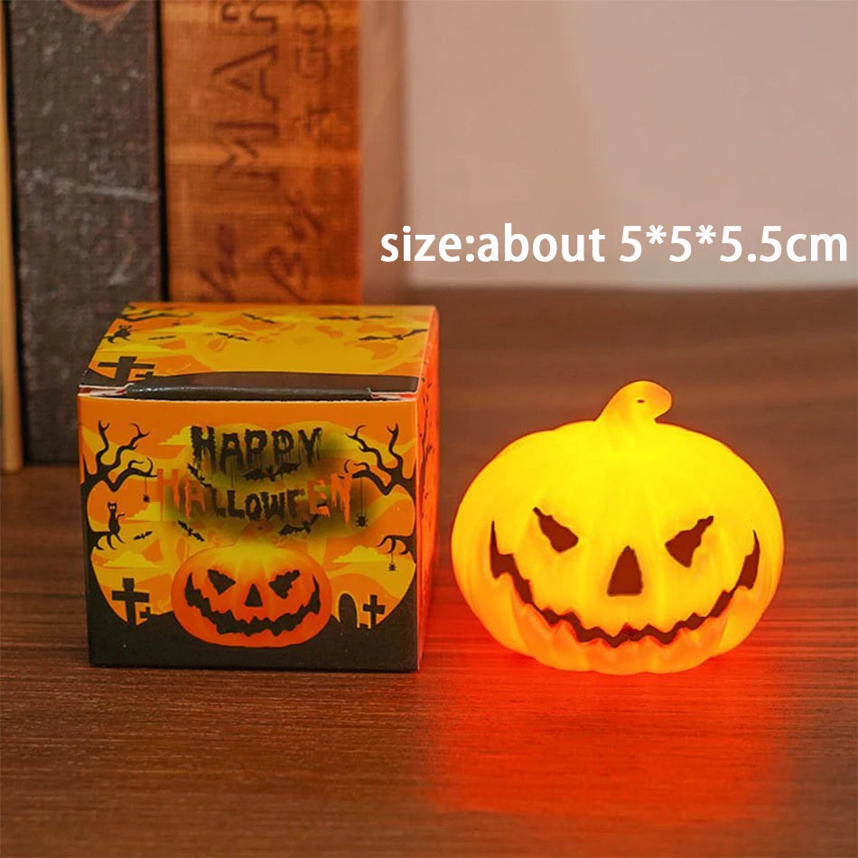 Halloween Pumpkin Lantern – Skull & Ghost Face LED Candle Lamp for Bedroom, Garden & Party Decor