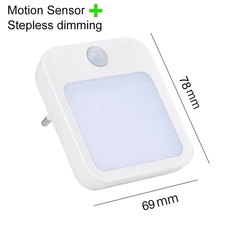 Motion Sensor LED Night Light – Plug-In Bedside Lamp for Kids & Bedroom