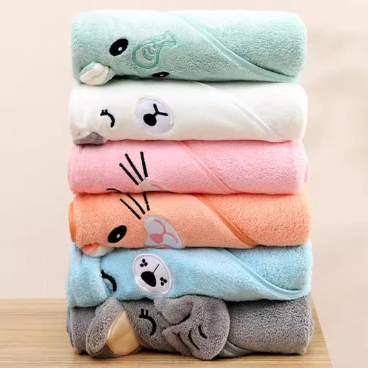 Soft Baby Bath Towel & Swaddle Wrap - Absorbent Newborn Blanket