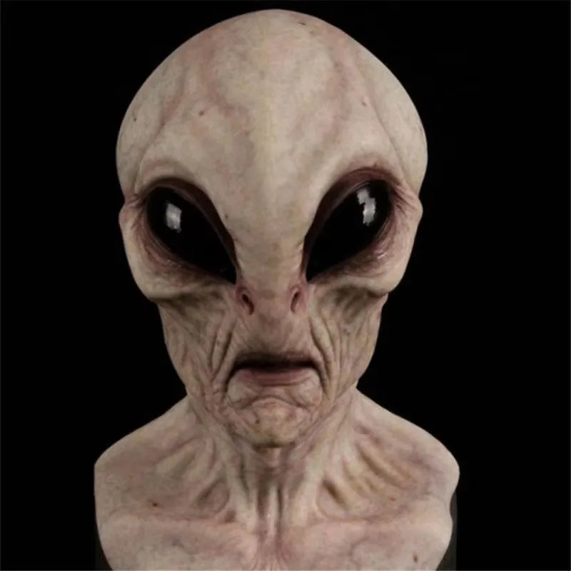 Halloween Alien UFO Skull Latex Mask – Horror Sci-Fi Cosplay Helmet for Carnival, Costume & Dress-Up Parties (6 Designs)