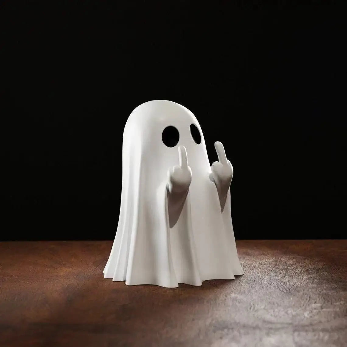 Ghost Reading a Book Shelf Sitter Figurine – Cute Halloween Ornament with Flickering LED Tealight