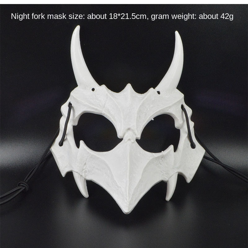 Japanese Half-Face Resin Mask – Dragon God, Tiger, Tengu, Wolf & Skull Styles for Halloween & Cosplay