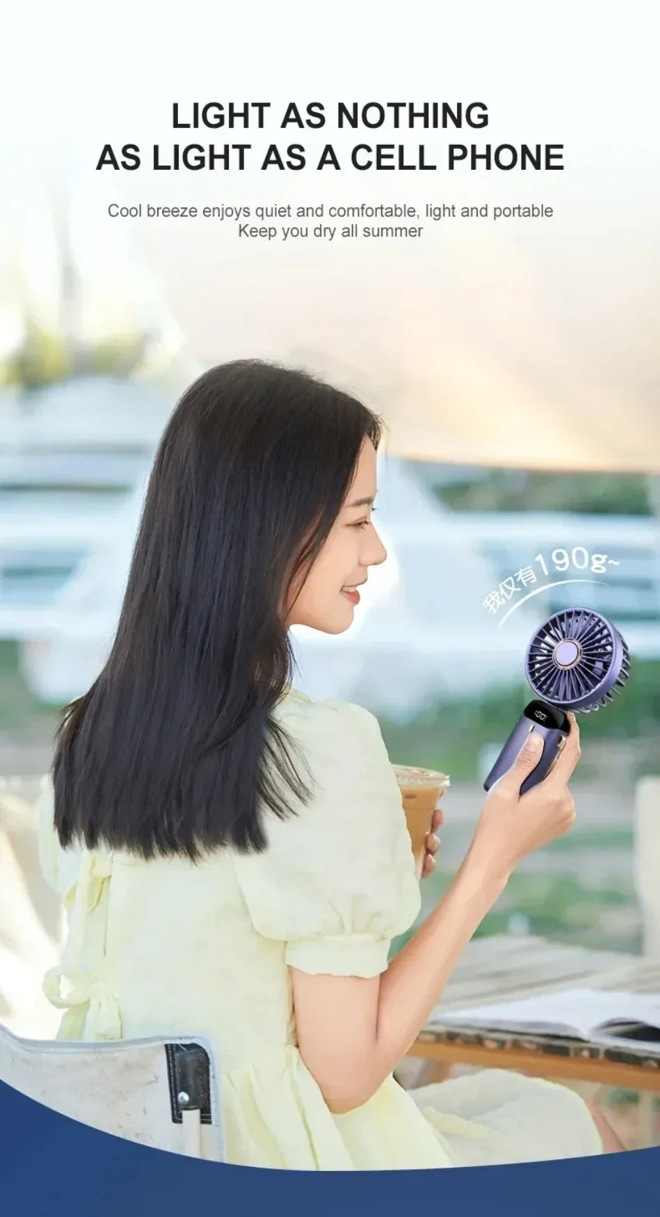 Folding Fan with Phone Stand – USB-C