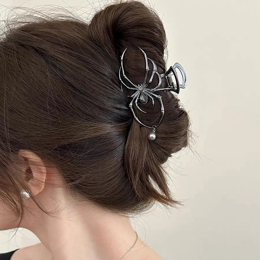 Gothic Spider Hair Claw Clips – Strong Hold Metal Shark Clamps for Halloween, Punk & Everyday Styling (24 Styles)