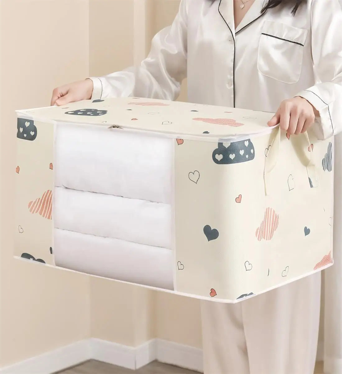Large Quilt & Clothes Storage Bag – Dustproof Non-Woven Organizer for Home & Moving