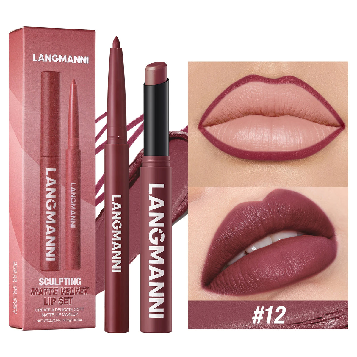 2-in-1 Waterproof Lipliner & Lipstick Pen – Long-Lasting Velvet Lip Color