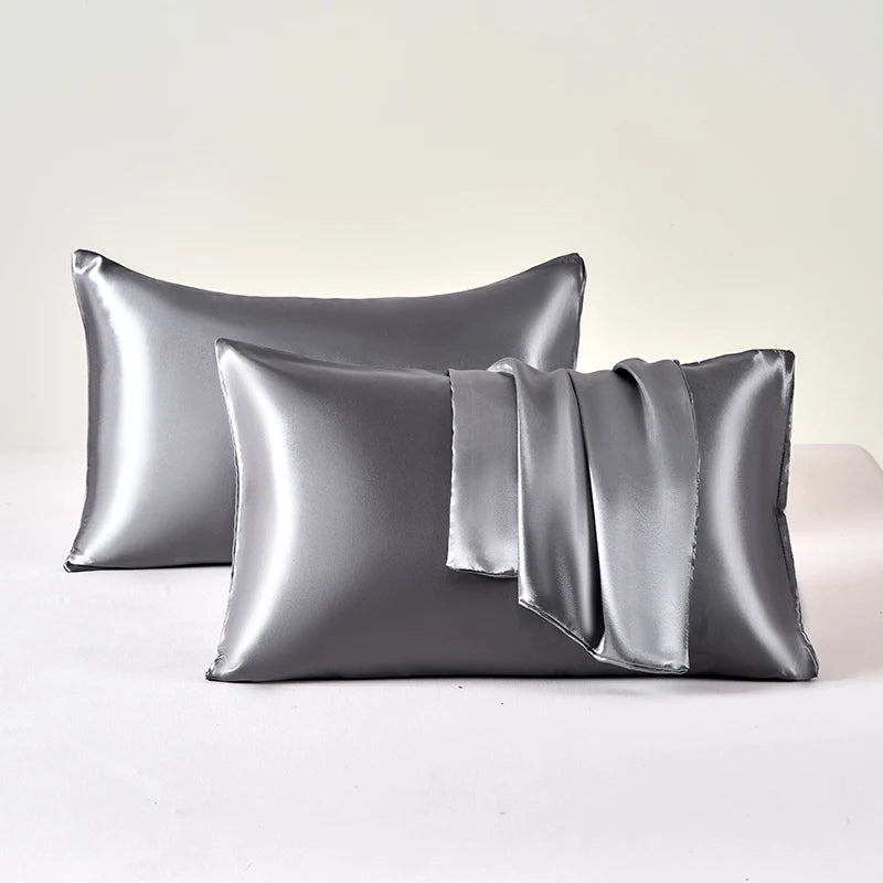 2pcs Satin Pillowcase for Skin and Hair, Satin Pillow Cases Set of 2 Soft Breathable Smooth Cooling Pillow Covers for Sleepin