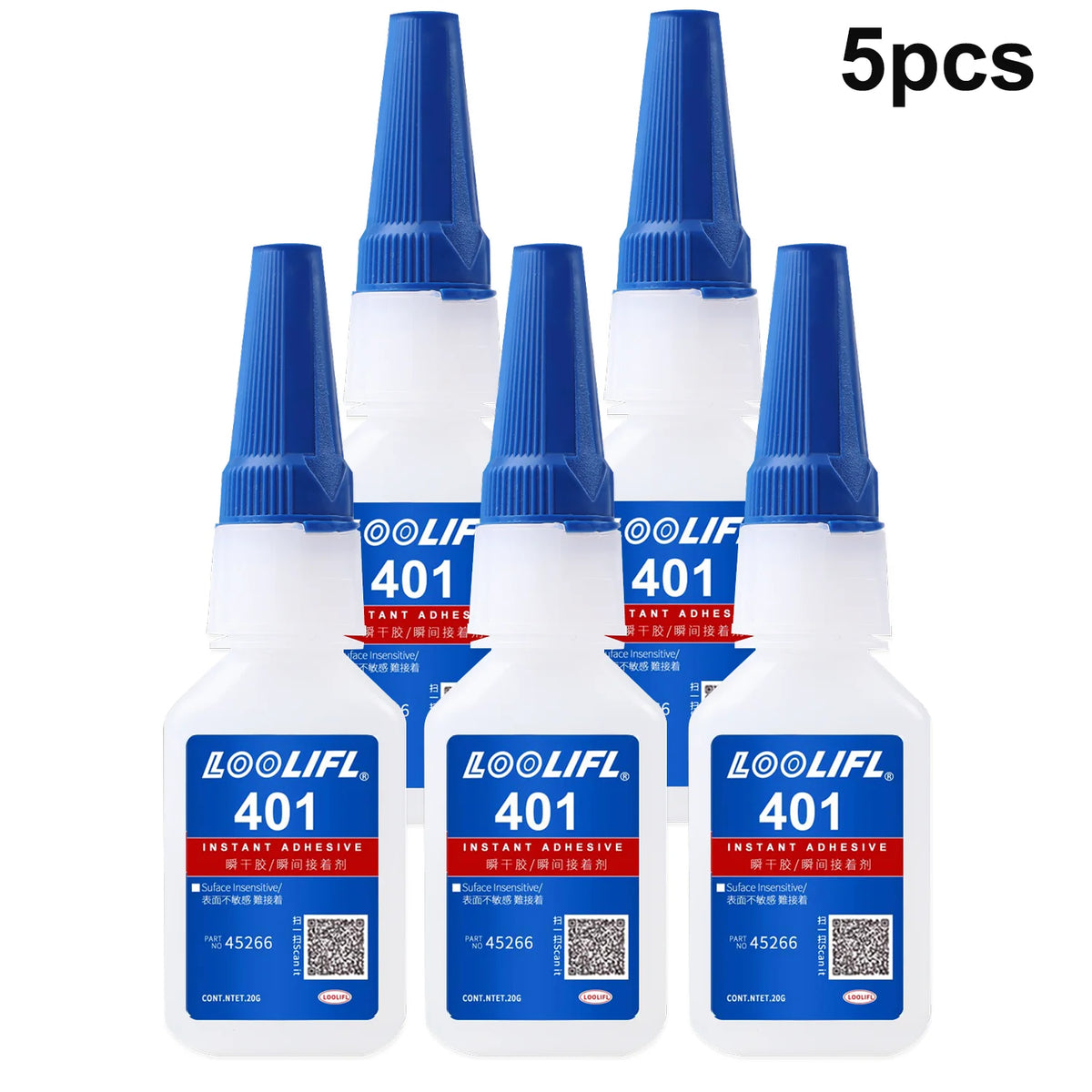 LOOLIFL 401 Super Cyanoacrylate Glue – Waterproof Medium CA Glue for Wood, Metal, Plastic, Ceramic & More (10ml or 20ml, Single or Multi-Packs)