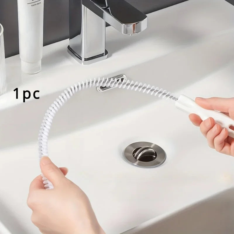 45cm Pipe Dredging Brush Flexible Bathroom Hair Sewer Sink Cleaning Brush Bendable for Home Kitchen Sink Bathroom Hair Sewer