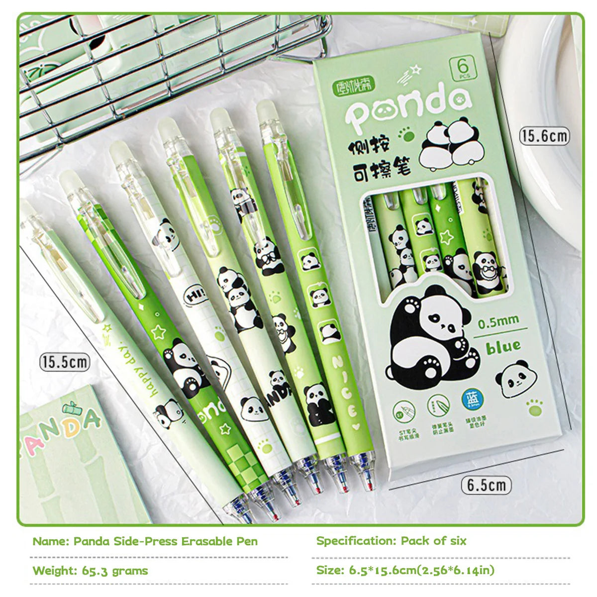 Capybara Erasable Refillable Gel Pens – Smudge-Free 0.5mm Cute Animal Stationery for Students & Office (5- or 6-Pack)