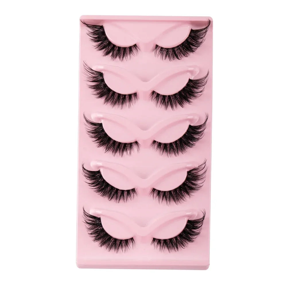 Cat Eye Manga Lashes – 3 Boxes (15 Pairs) Natural Long Winged Fake Eyelashes