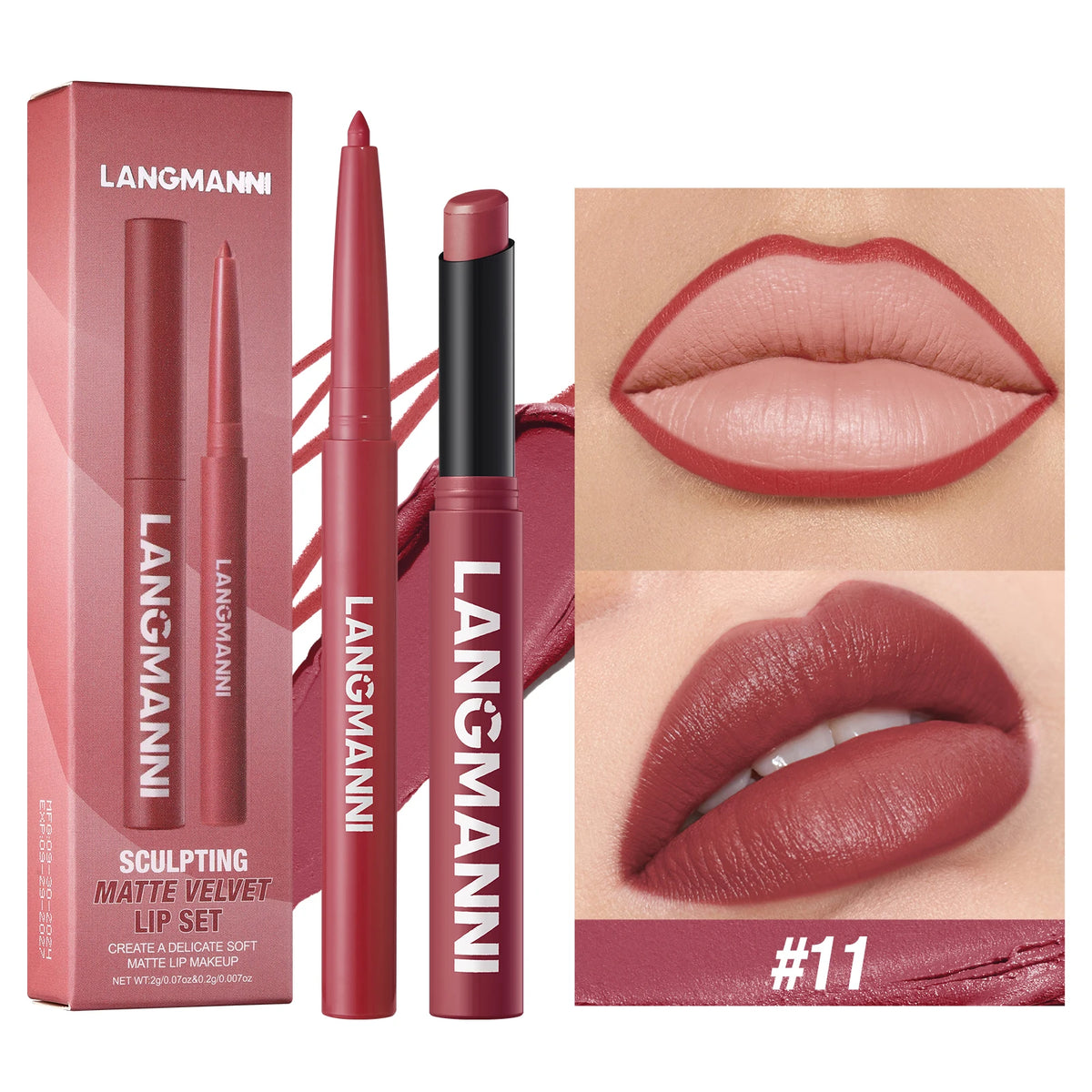 2-in-1 Waterproof Lipliner & Lipstick Pen – Long-Lasting Velvet Lip Color