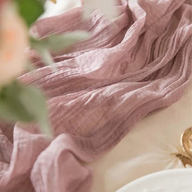 Wrinkle Cheesecloth Table Runner - Wedding & Holiday Decor