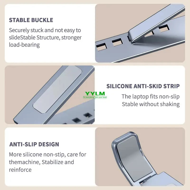 Adjustable Aluminum Laptop Stand - Foldable & Portable