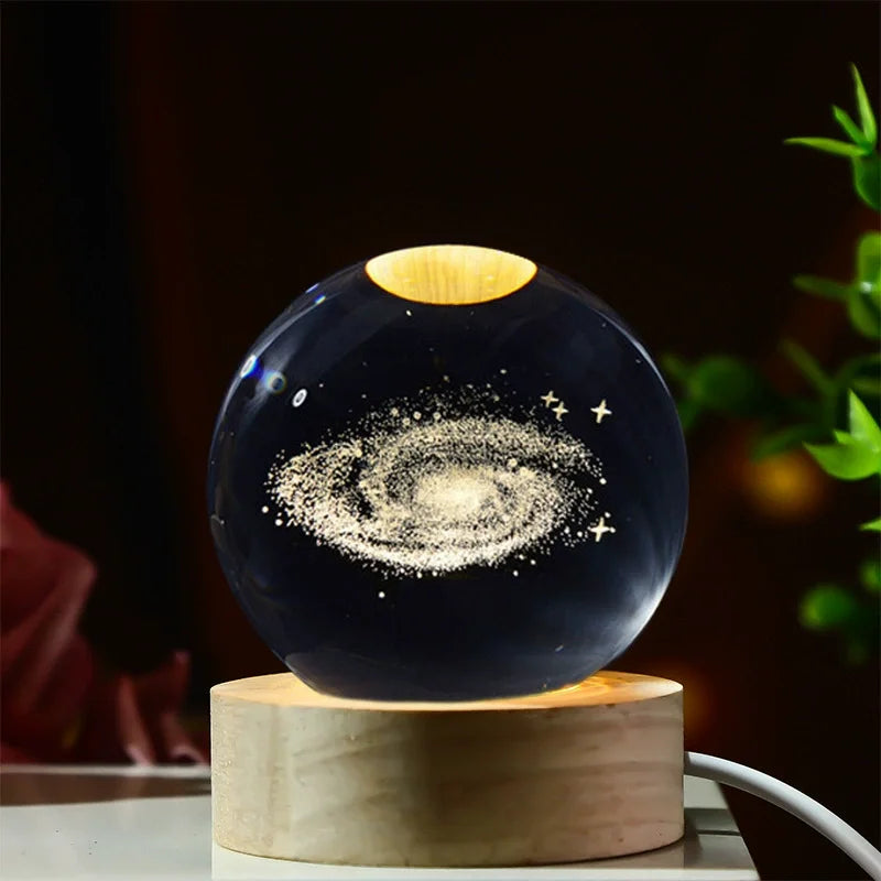 Crystal Ball 3D Atmosphere Saturn Solar System MoonPlanets Crystal Ball Glass Ball Home Decoration Valentine's Day Gift Ornam