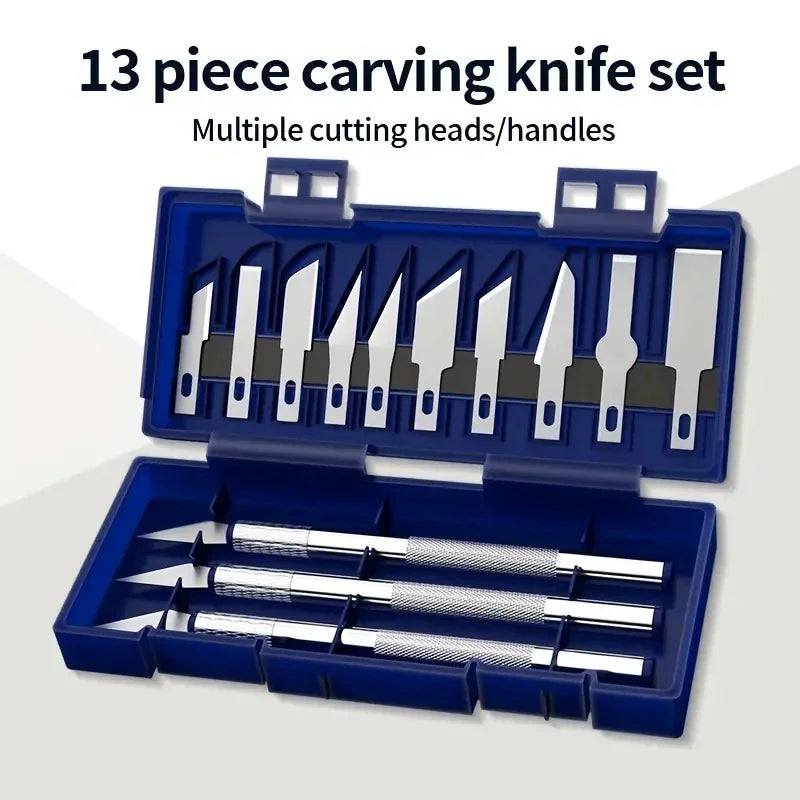 13-Piece Metal Paper Carving & Cutting Tool Kit – Precision Craft Knife Set for Scrapbooking, Stencils & Mixed Media Art