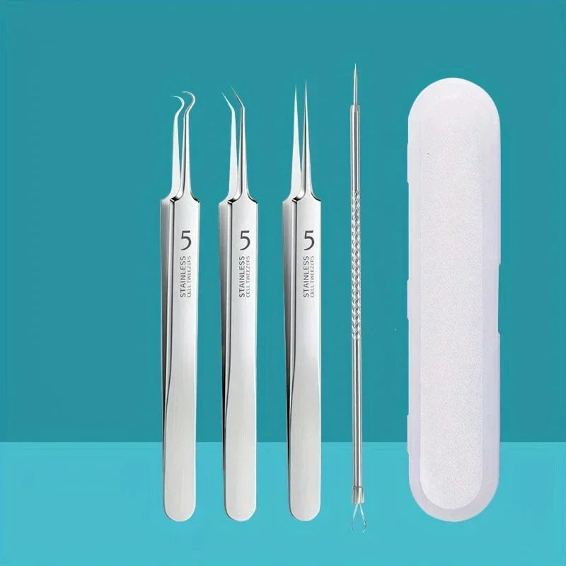 Stainless Steel Skin Care Tool Set – Blackhead & Pimple Remover Kit (4, 7 or 8 Piece)