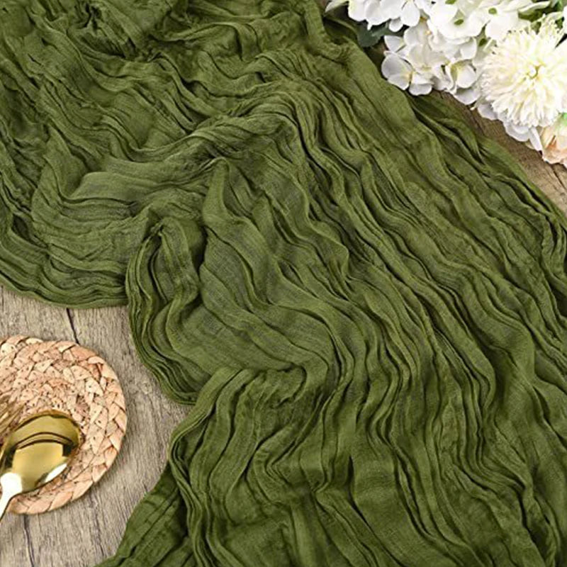 Wrinkle Cheesecloth Table Runner - Wedding & Holiday Decor