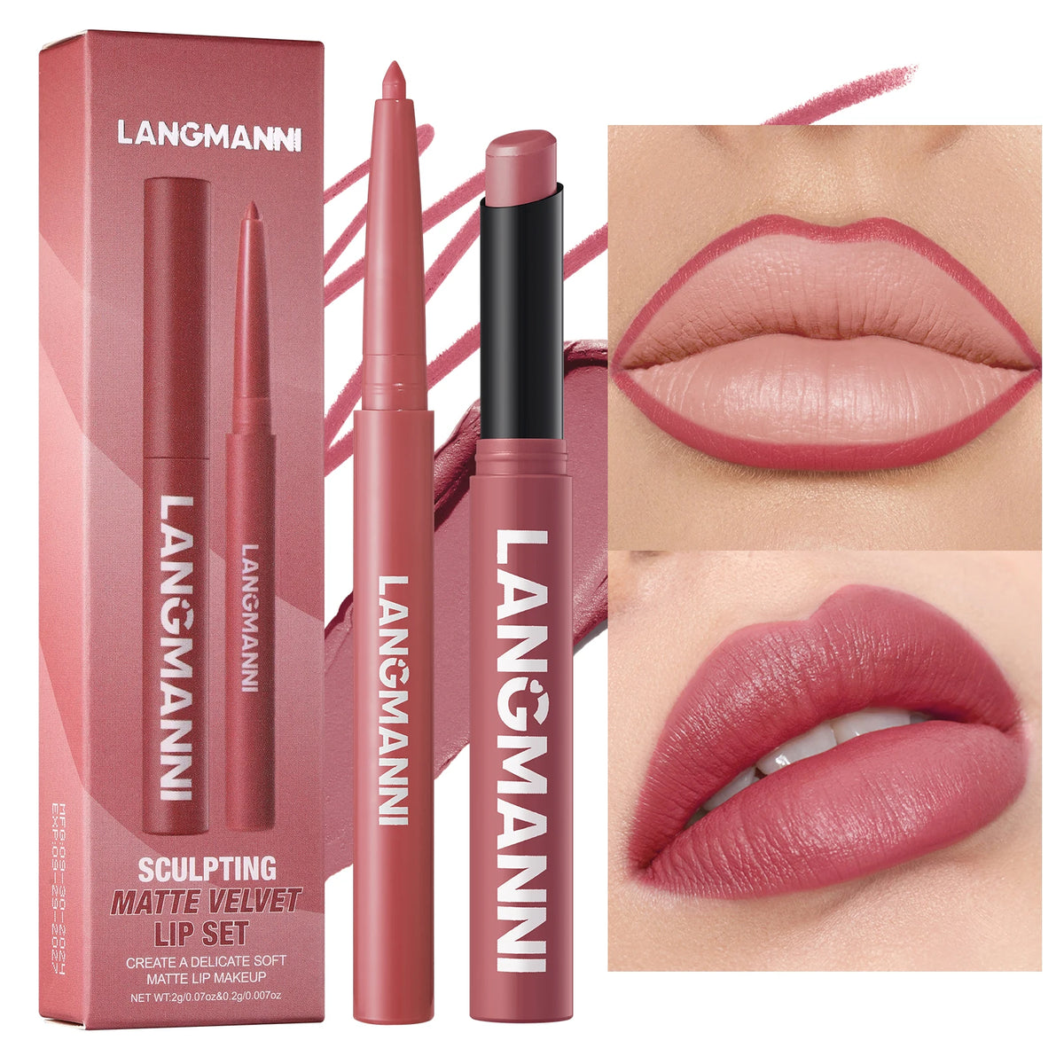 2-in-1 Waterproof Lipliner & Lipstick Pen – Long-Lasting Velvet Lip Color