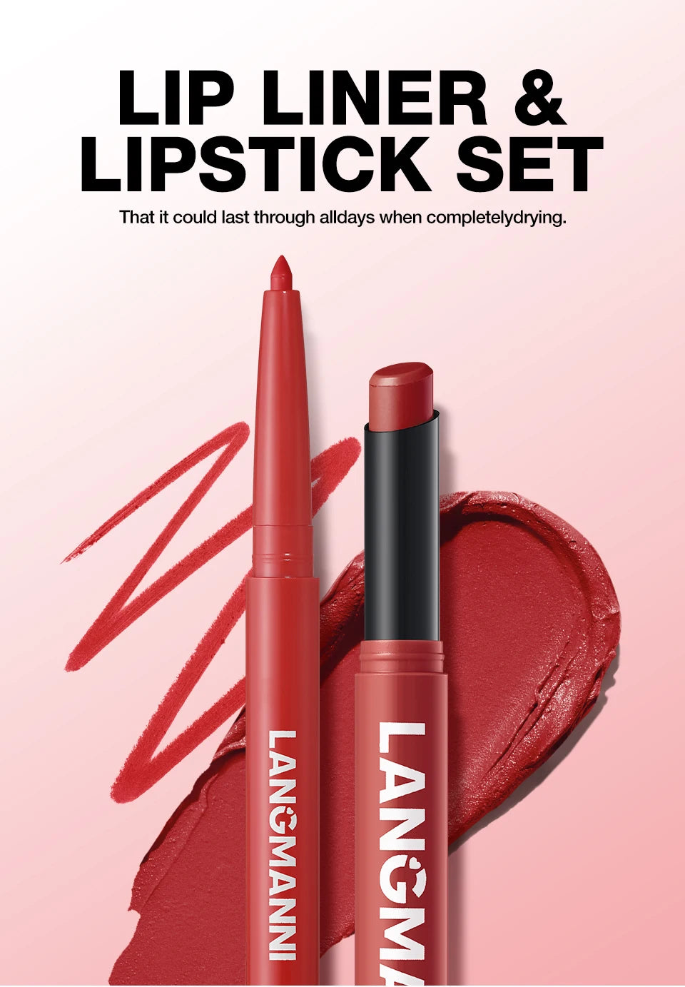 2-in-1 Waterproof Lipliner & Lipstick Pen – Long-Lasting Velvet Lip Color