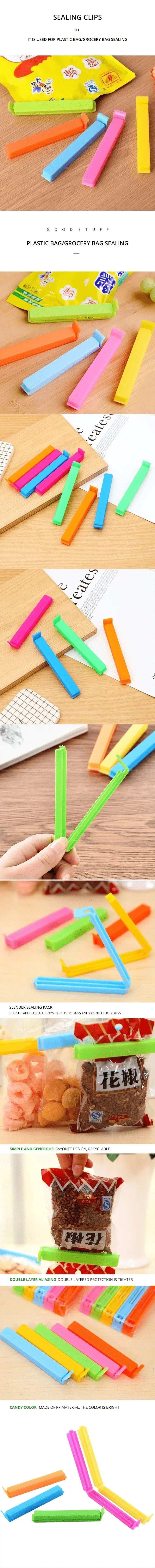 10PCS Colorful Food Clips Snack Bags Sealing Clamps Wear-resistant Sealer Fresh Bread Condiments Storing Clamp Kitchenware
