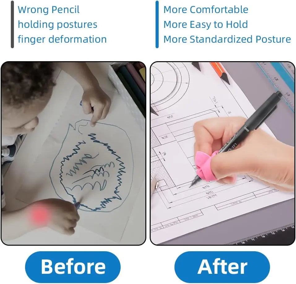 4-Pack Ergonomic Pen Grip Correctors – Five-Finger Posture Trainer for Kids Learning to Write (Mixed Colours)