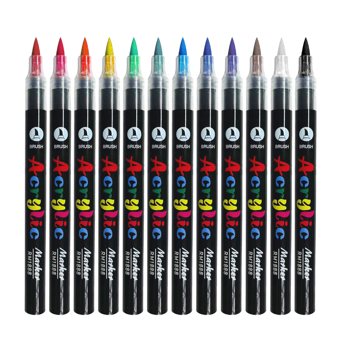 Brush Tip Acrylic Paint Markers – Flexible Paint Pens for Rock, Wood, Stone & Glass DIY Crafts (12, 24, 36, 48 or 60 Colours)