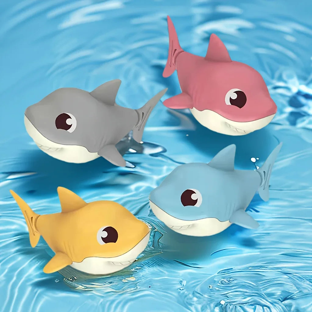 Cartoon Shark Wind-Up Water Toy – Bath, Shower & Beach Toy for Babies & Toddlers