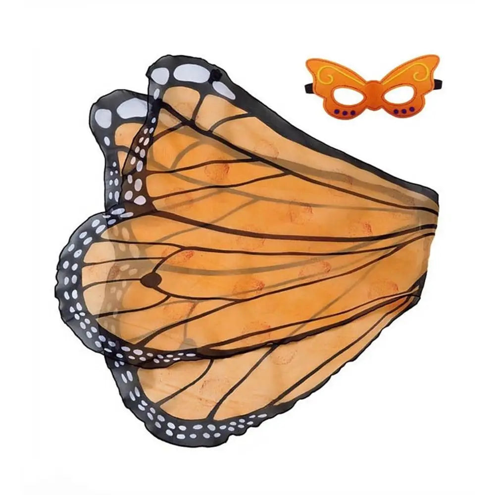 Kids Butterfly & Angel Wings Shawl Cape – Fairy Elf Costume for Halloween, Cosplay, Dance & Stage Performance (Multiple Colors)