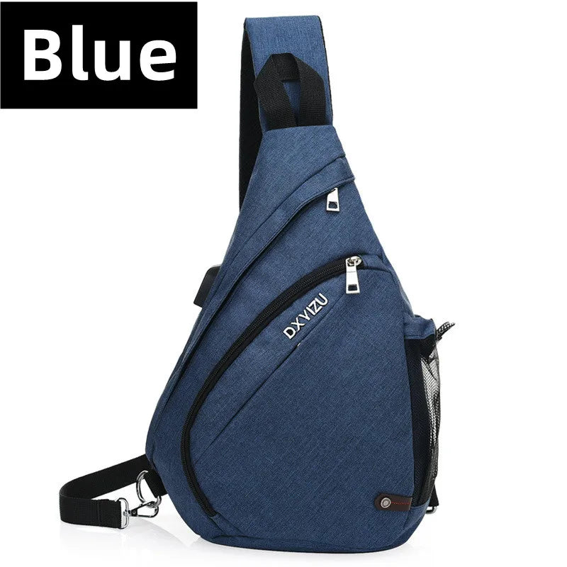 Unisex Sling Chest Bag with USB Charging Port – Crossbody Travel & Sports Bag