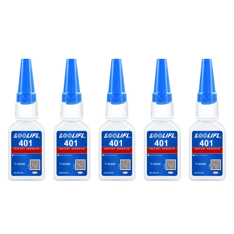 LOOLIFL 401 Super Cyanoacrylate Glue – Waterproof Medium CA Glue for Wood, Metal, Plastic, Ceramic & More (10ml or 20ml, Single or Multi-Packs)
