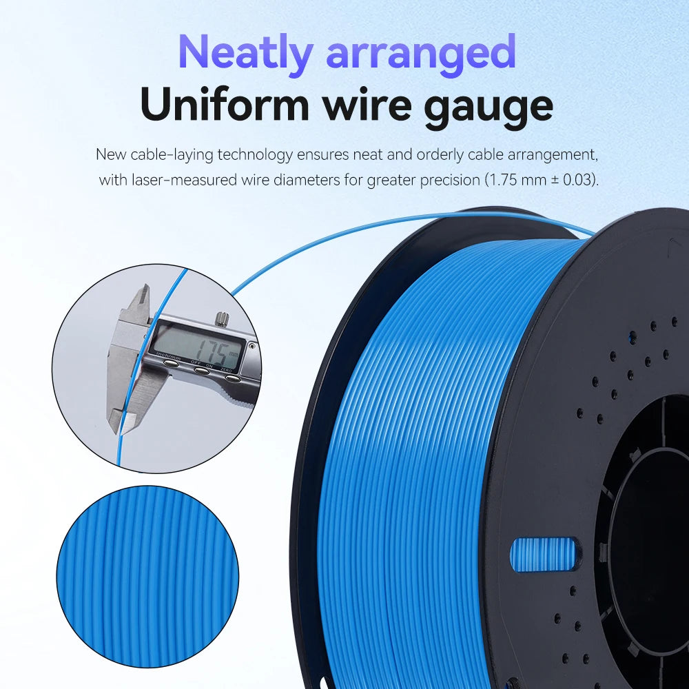 KINGROON 10KG PETG 3D Printer Filament 1.75mm – Tangle-Free, Vacuum Packed