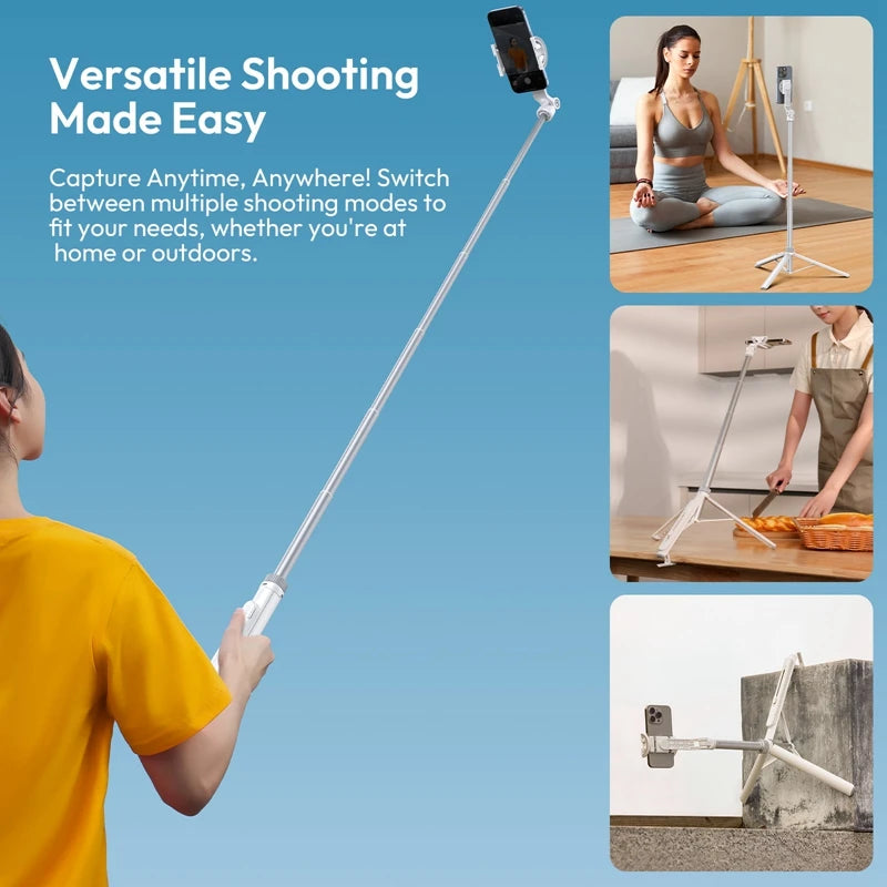 Ulanzi TT88 Overhead Selfie Stick & Phone Tripod with Wireless Remote – 1.44M
