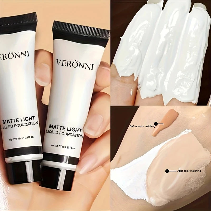 VERONNI Pure White Face & Body Paint Foundation – Halloween Clown, Ghost & Cosplay Costume Makeup Adjuster (37ml, All Skin Ty