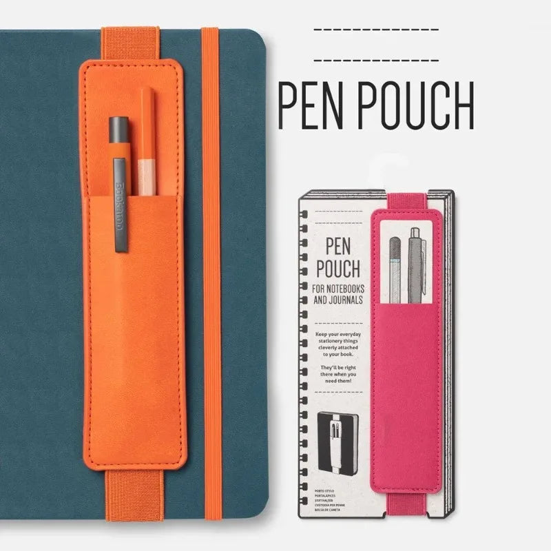 PU Leather Pen Case with Elastic Buckle – Slim Portable Pencil Pouch for School, Office & Meetings (Single or Wide Style, 6 C